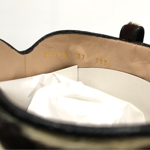 GUCCI Zumi Knee Boots Tiger Print Calf Hair -Black Leather -US 7 -NEW - Picture 8 of 11